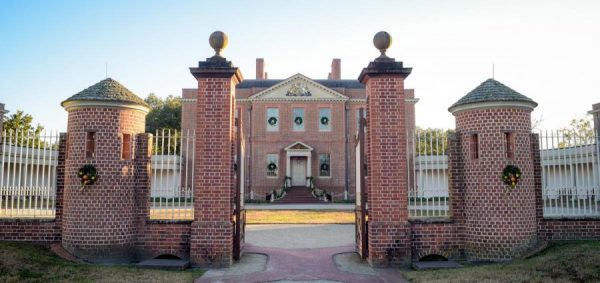 Exterior Shot of Tryon Palace with Gates